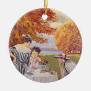 Vintage Autumn Garden Tea Party Elegant Edwardian Ceramic Tree Decoration