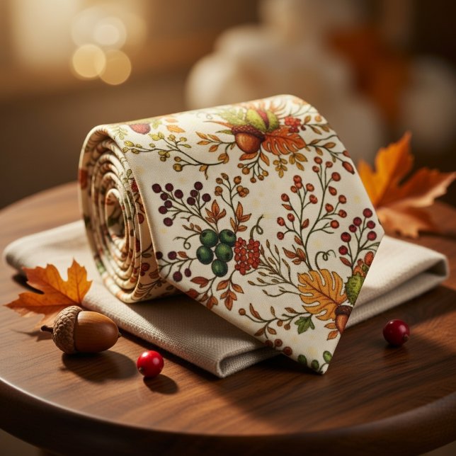 Vintage Autumn Harvest Botanical Tie (Creator Uploaded)