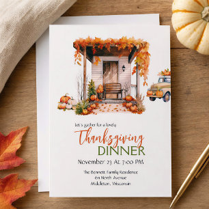 Vintage Autumn Harvest Friendsgiving Thanksgiving Invitation