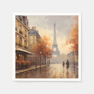 Vintage autumn in Paris France Napkin
