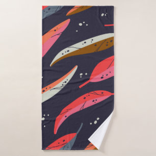 Vintage autumn leaf seamless pattern background. C Bath Towel
