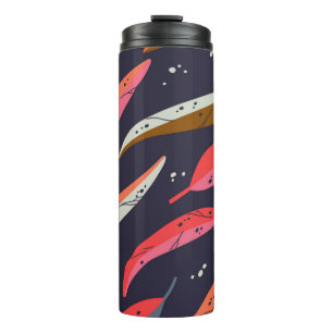 Vintage autumn leaf seamless pattern background. C Thermal Tumbler