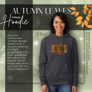 Vintage Autumn Leaves Adult Pullover Hoodie