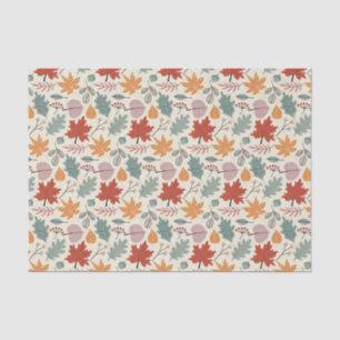 Vintage Autumn Leaves and Acorns Pattern Tissue Paper
