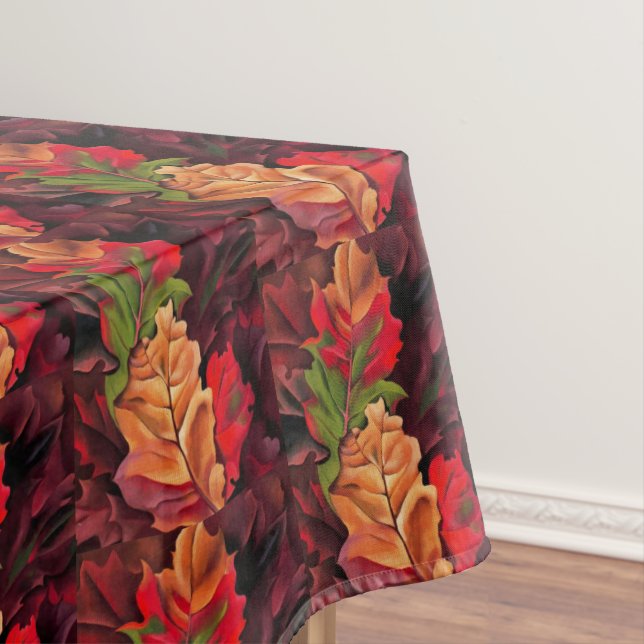 Vintage Autumn Leaves Georgia O'Keefe Tablecloth (In Situ)