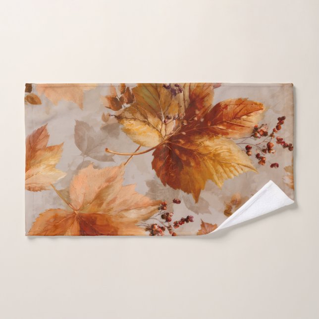 Vintage Autumn leaves  Hand Towel (Hand Towel)