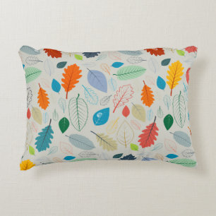 Vintage Autumn Leaves Illustration Pattern Decorative Cushion