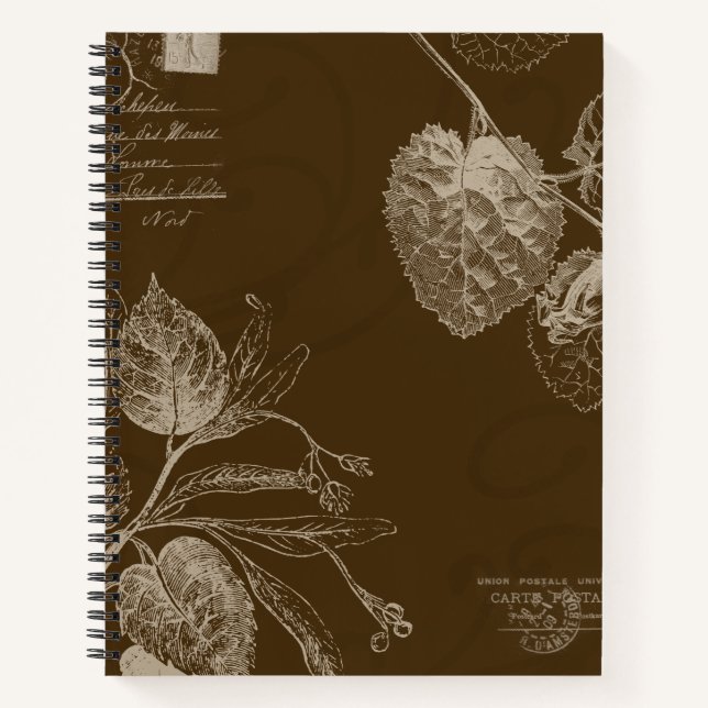 Vintage Autumn Leaves Notebook (Front)