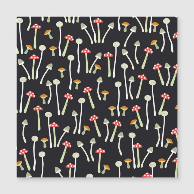 Vintage autumn mushrooms pattern design. (Front)