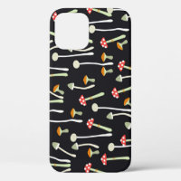 Vintage autumn mushrooms pattern design.