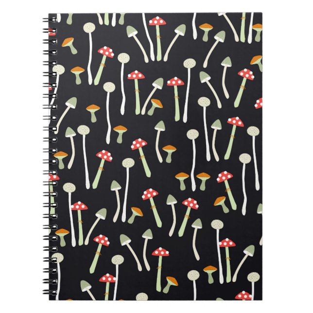 Vintage autumn mushrooms pattern design. notebook (Front)