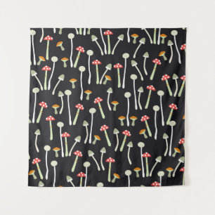 Vintage autumn mushrooms pattern design. tapestry