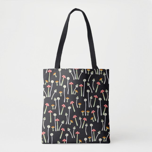 Vintage autumn mushrooms pattern design. tote bag (Front)