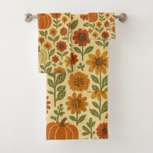 vintage autumn pumpin floral pattern