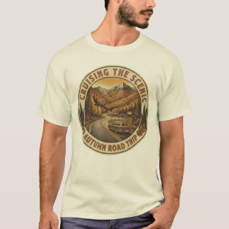 Vintage Autumn Road Trip Retro Fall Travel Scenic  T-Shirt