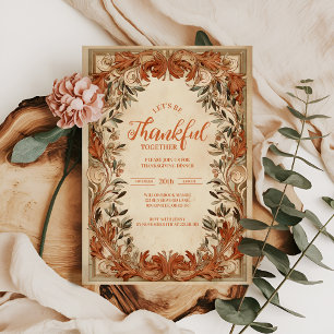Vintage Autumn Thanksgiving Celebration Invitation