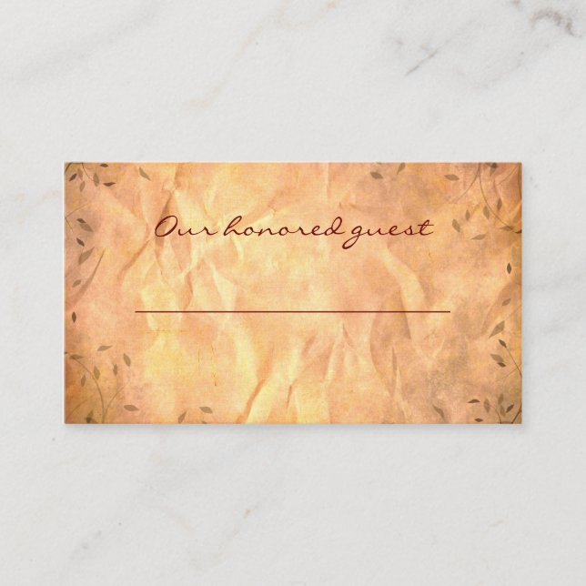 Vintage Autumn Tree Placecard / Favour Tag (Front)
