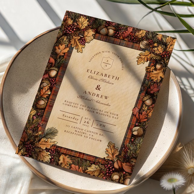 Vintage Autumn Woodland Romance Invitation (Creator Uploaded)