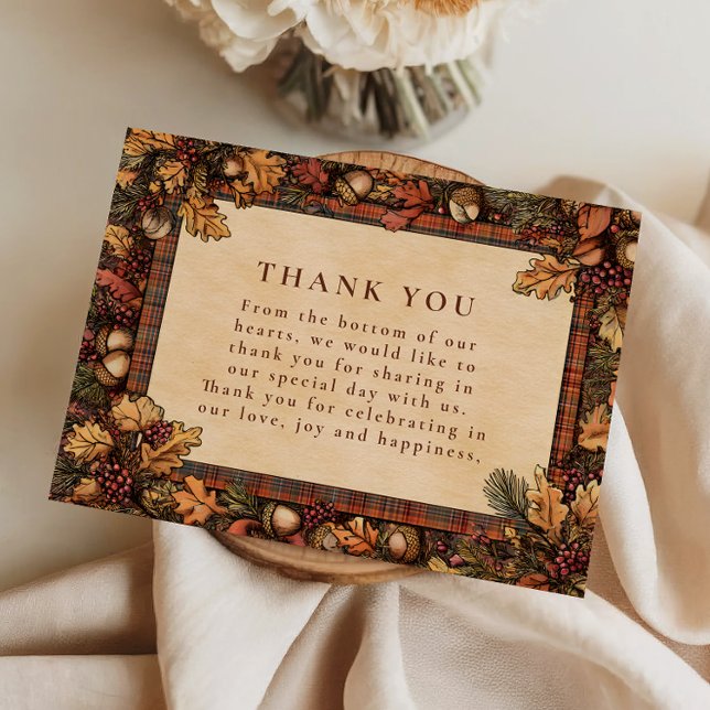 Vintage Autumn Woodland Romance Thank You Card (Creator Uploaded)
