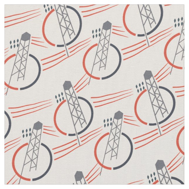 Vintage avant-garde 1930 pattern . Electric poles Fabric (Close Up)