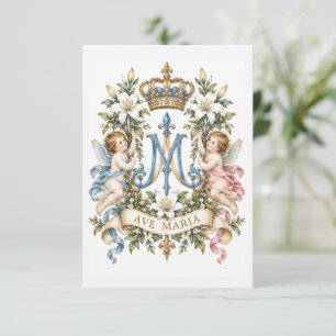 Vintage Ave Maria Catholic Wedding Prayer Card