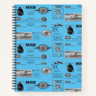 Vintage Aviation Aeroplane Biplane Pilot Notebook