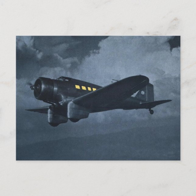 Vintage Aviation Aeroplane Colour Art Postcard (Front)