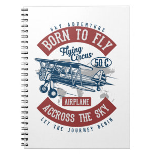 Vintage Aviation Aeroplane Colour Notebook