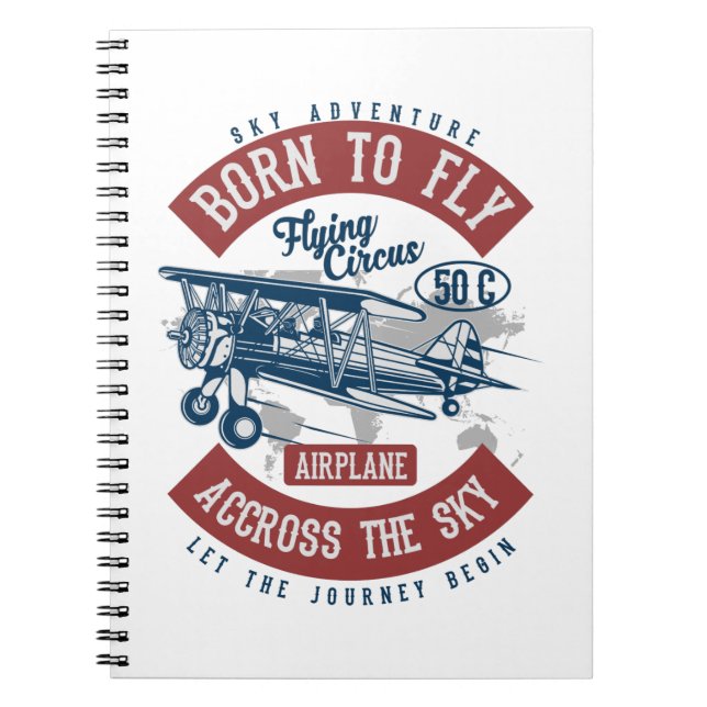 Vintage Aviation Aeroplane Colour Notebook (Front)
