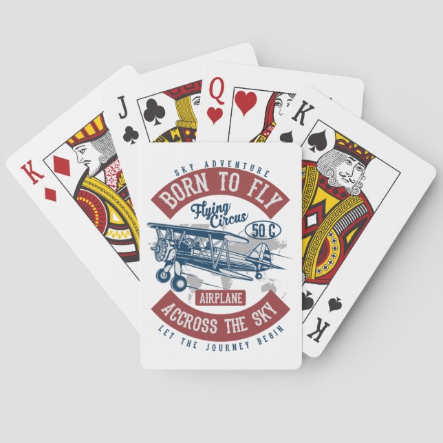 Vintage Aviation Aeroplane Colour Playing Cards (Back)
