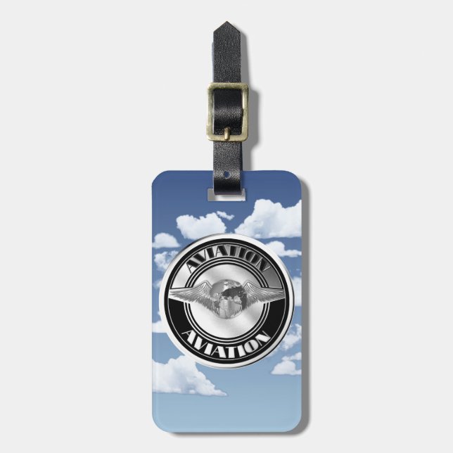 Vintage Aviation Art Luggage Tag (Front Vertical)