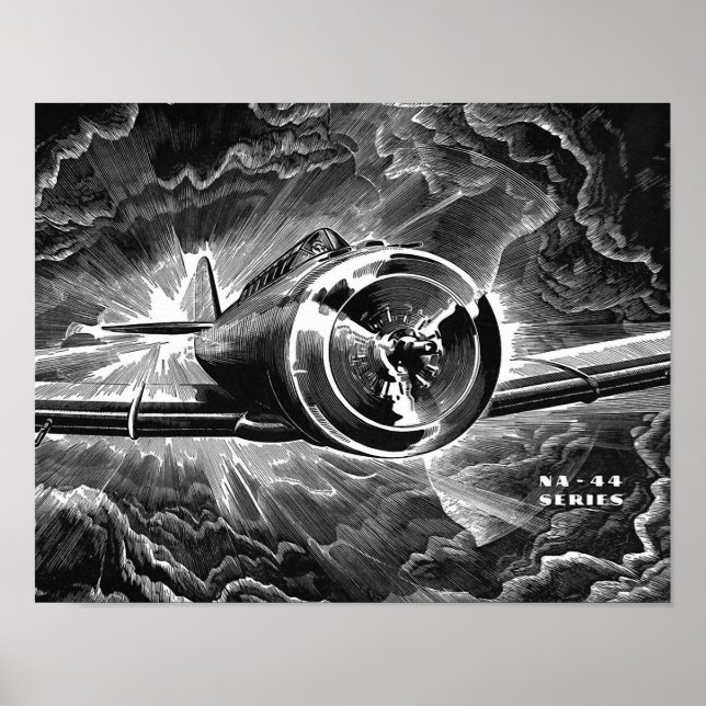 Vintage Aviation Fighter Aeroplane Art Print (Front)