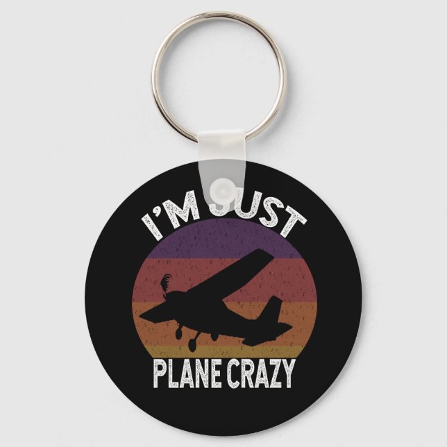 Vintage Aviation Gift Funny Pilot Key Ring (Front)