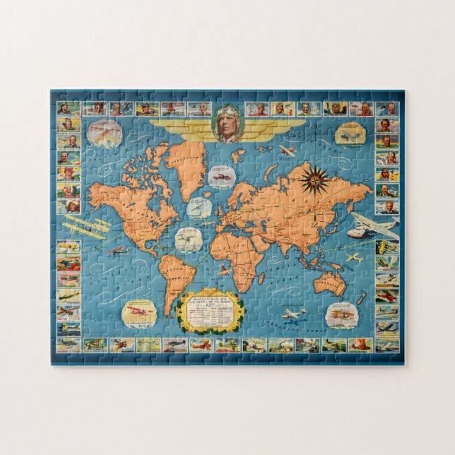 Vintage Aviation World Map Jigsaw Puzzle (Horizontal)