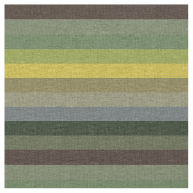 Vintage Avocado & Olive Retro Stripe Pattern Fabric (Close Up)