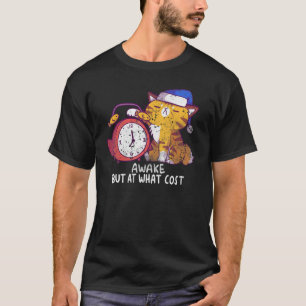 Vintage Awake But At What Cost Cute Morning Cats T-Shirt