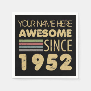 Vintage Awesome 1952 70th Birthday Napkin