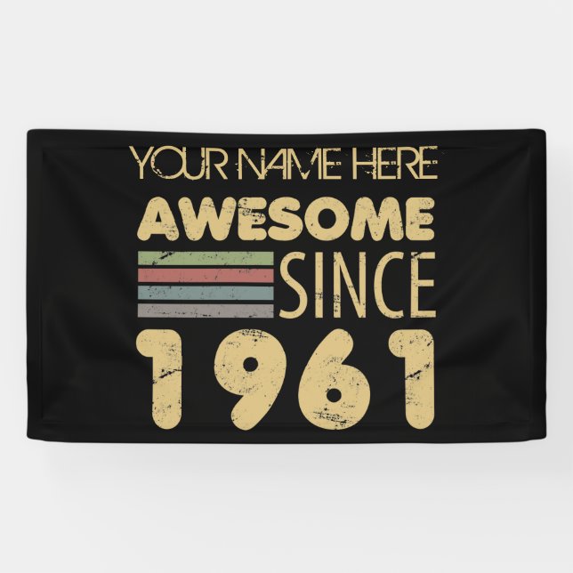 Vintage Awesome 1961 60th Birthday Banner (Horizontal)