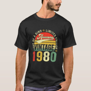Vintage Awesome 42 Years Old 1980 42Nd Birthday Me T-Shirt