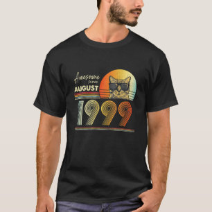 Vintage Awesome Since August 1999 20Th Birthday Gi T-Shirt