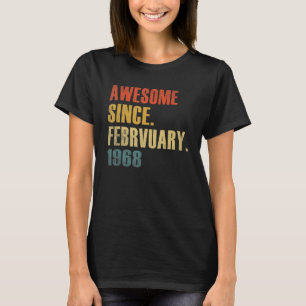 Vintage Awesome Since February 1968 54th Birthday T-Shirt