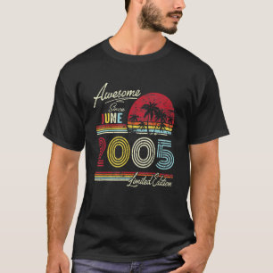 Vintage Awesome Since June 2005 17th Birthday T-Shirt