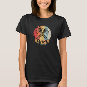 Vintage Axe Throwing Therapy Silhouette Retro  Woo T-Shirt