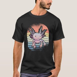 Vintage Axolotl Sunset Mexican Salamander Axolotl  T-Shirt