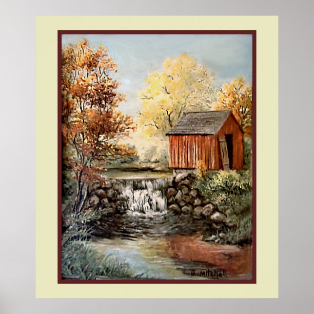 Vintage, B. Mitchell Shed by Falls Poster (Front)