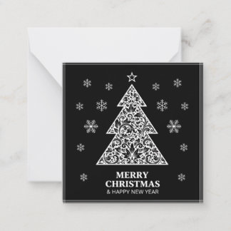 Vintage B&W Christmas Tree Card
