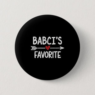 Vintage Babci’s Favorite Child Quote Heart Polish 6 Cm Round Badge
