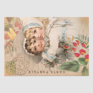 Vintage Babies Postcard Decoupage Tissue Paper