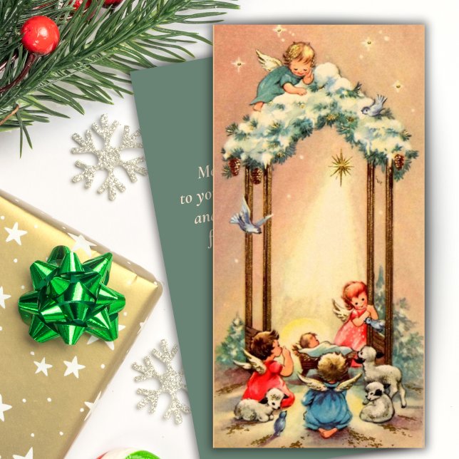 Vintage Baby Angels Nativity Scene Christmas Holiday Card (Vintage Baby Angels Nativity Scene Christmas Holiday Card)