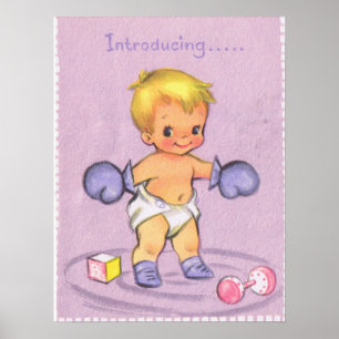 Vintage Baby Announcement Poster